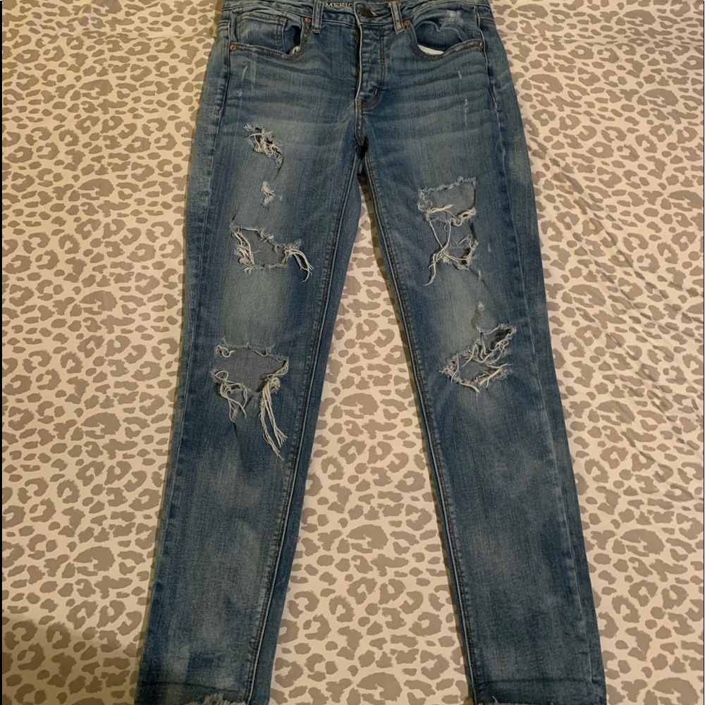 blue ripped jeans from america eagle, size 2, used